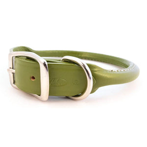 Auburn Leathercrafters Rolled Dog Collar, Green