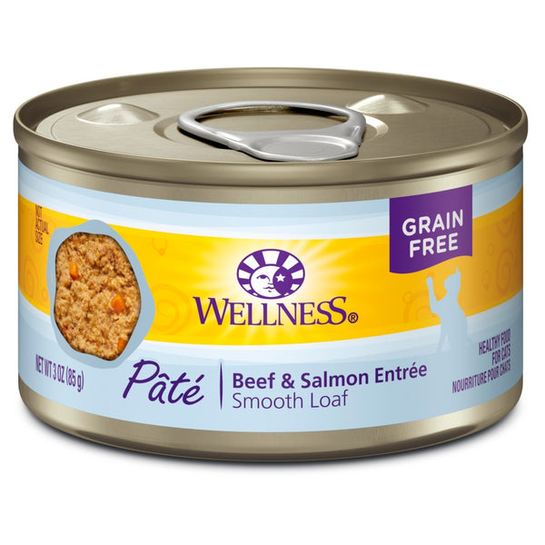 Wellness Complete Health Pate Beef & Salmon Formula Grain-Free Wet Cat Food Cans