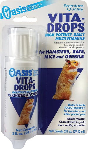 Oasis Vita-Drops Daily Multivitamin Hamster, Rat, Mouse & Gerbil Supplement, 2-oz bottle