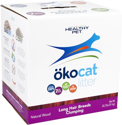 Okocat Litière pour chat à poils longs en bois naturel