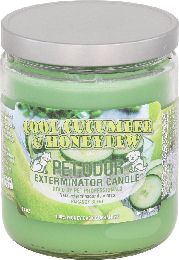 Pet Odor Exterminator Deodorizing Candle Jar, Cool Cucumber & Honeydew, 13-oz