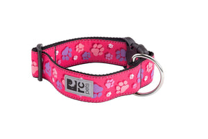 RC Pets Wide Clip Dog Collar, Fresh Tracks Pink