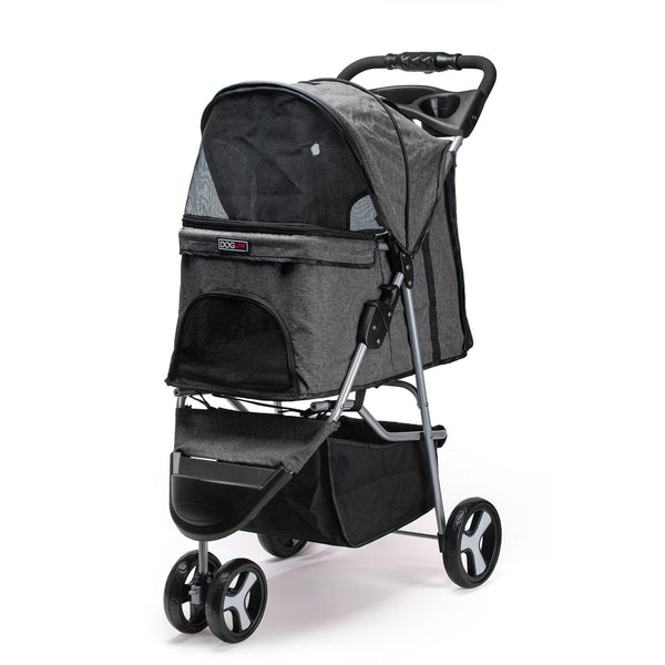 Dogline Casual Stroller with a Removable Cup Holder for Pets, Grey
