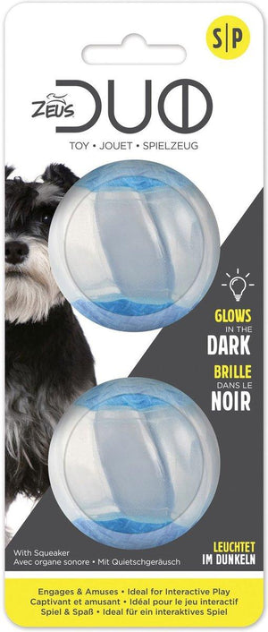 Zeus Duo Ball with Squeaker & Glow Dog Toy