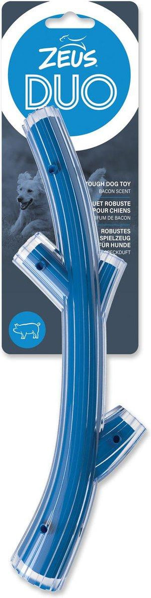 Zeus Duo Stick Bacon Scent Dog Toy, Blue
