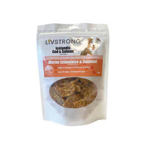Livstrong Friandises chips au cabillaud islandais et saumon pour chiens