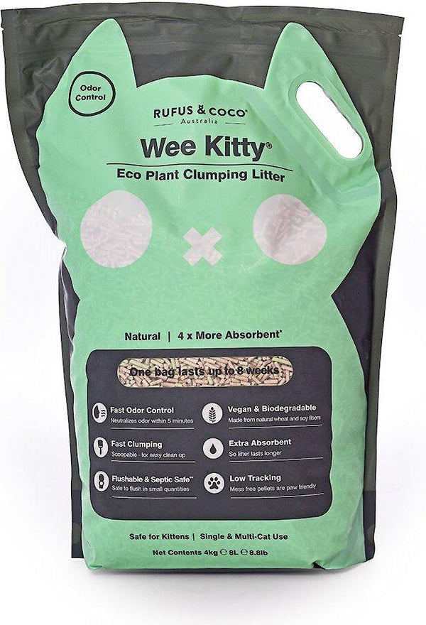 Rufus & Coco Litière agglomérante écologique Wee Kitty pour chat (CA)