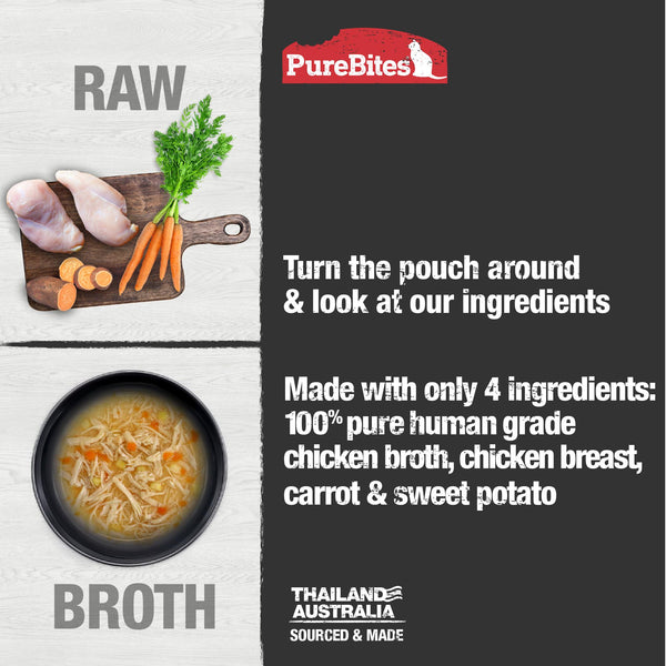 PureBites Bouillon de poulet & légumes pour chats