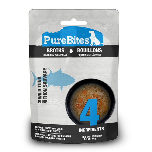 PureBites Bouillon de thon sauvage & légumes pour chiens