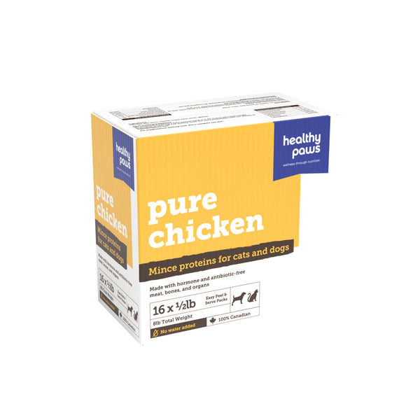 Healthy Paws Pure Mince Protéines Poulet & organes Nourriture congelée pour chiens et chats