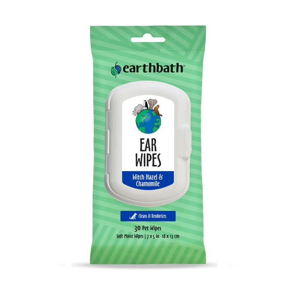 Earthbath Lingettes auriculaires pour animaux à l’hamamélis & camomille