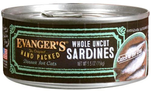 Evanger's Hand Packed Catch of the Day Whole Uncut Sardines Wet Cat Food Can