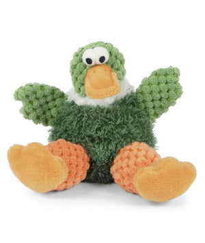 GoDog Just for Me Chew Guard Sitting Duck Dog Toy, Green