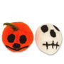Dharma Dog Karma Cat Halloween Skull & Jack-o-Lantern Wool Cat Toy