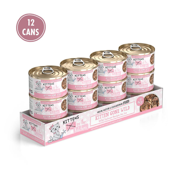 Cats in the Kitchen Kitten Kitten Gone Wild Wild Salmon Recipe Au Jus Wet Cat Food Can