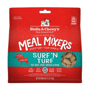 Stella & Chewy's Mélanges repas Surf 'N Turf pour chiens sans céréales lyophilisés