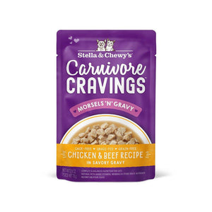 Stella & Chewy's Carnivore Cravings Sachet de nourriture humide en morceaux 'Morsels 'N' Gravy' Poulet & Bœuf pour chats