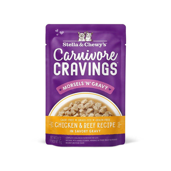 Stella & Chewy's Carnivore Cravings Sachet de nourriture humide en morceaux 'Morsels 'N' Gravy' Poulet & Bœuf pour chats