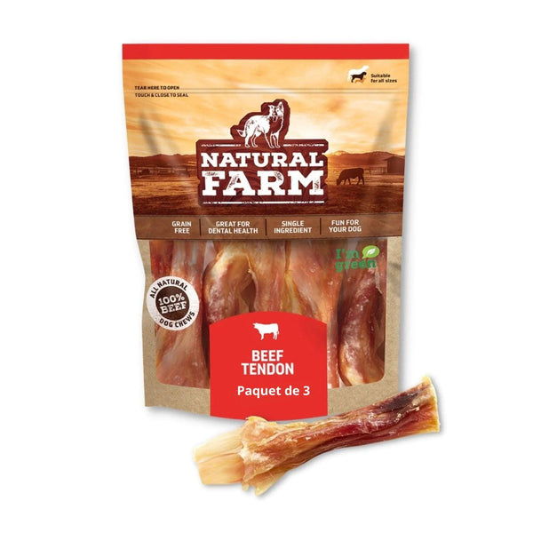 Natural Farm Tendons de bœuf Friandises pour chiens, 4-6-in