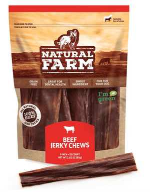 Natural Farm Bâtonnets à mâcher de bœuf séché Friandises pour chiens, 6-in