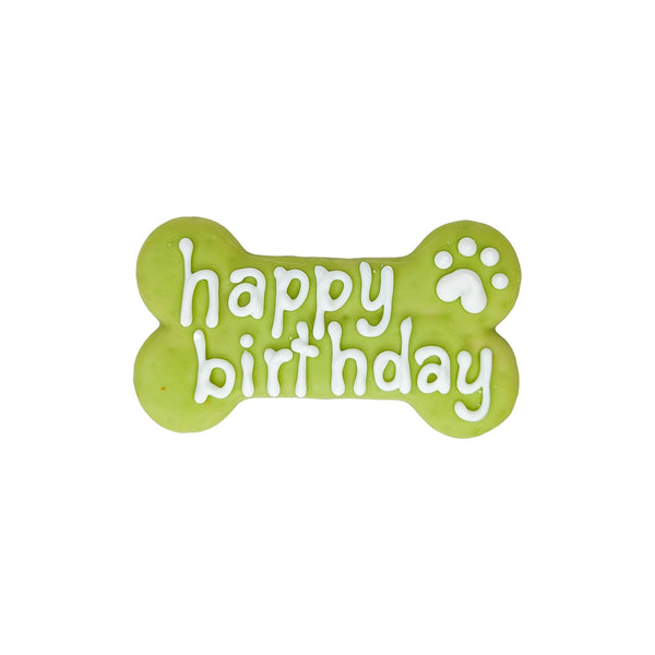 Bosco & Roxy's Friandises Bark Day Os Joyeux d’anniversaire pour chiens, vert