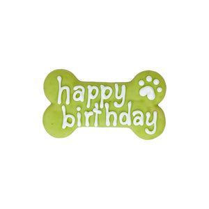 Bosco & Roxy's Friandises Bark Day Os Joyeux d’anniversaire pour chiens, vert