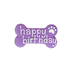 Bosco & Roxy's Bark Day Happy Birthday Bone Dog Treats, Violet