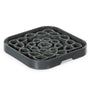 Messy Mutts Mangeoire interactive carrée pour chien et chat, gris frais