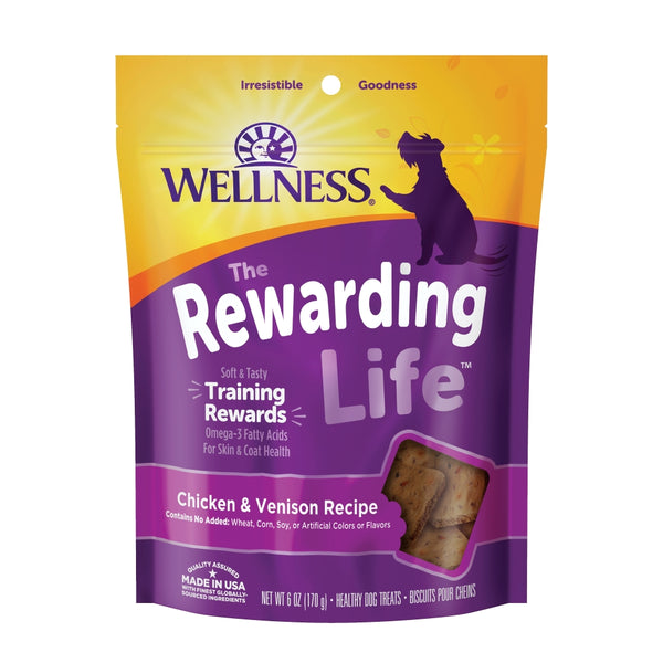 Wellness Grain-Free The Rewarding Life Chicken & Venison Soft & Chewy Dog Treats, 6-oz