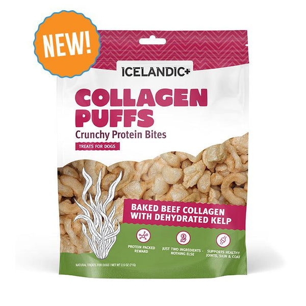 Icelandic+ Bouffées de collagène de bœuf avec varech Friandises pour chiens