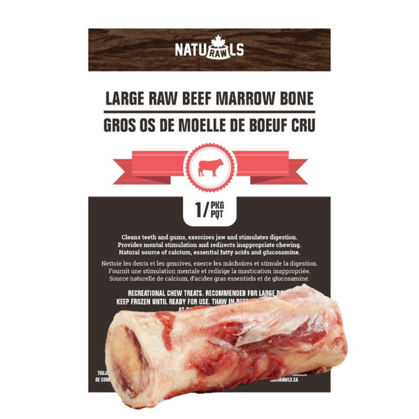 Naturawls Os De Moelle De Boeuf Cru Surgelé Friandises pour Chiens, 3-pouces