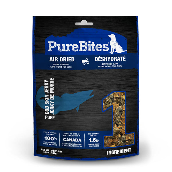 PureBites Jerky De Peau De Morue Séchée À L'air Friandises Pour Chiens