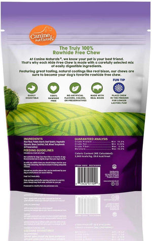 Canine Naturals Hide Free Bison Flavor Sticks Dog Treats, 5-in