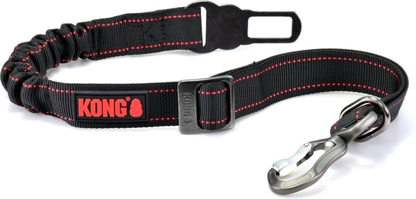 KONG Deluxe Swivel Tether Dog Safety Belt, Black/Red