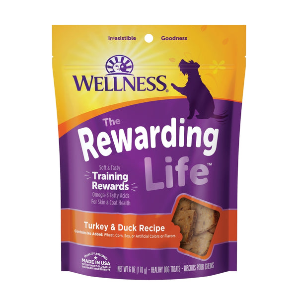 Wellness Grain-Free The Rewarding Life Turkey & Duck Soft & Chewy Dog Treats, 6-oz