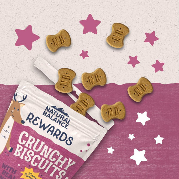 Natural Balance Rewards Crunchy Biscuits with Real Venison Dog Treats