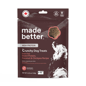 Made Better Friandises sans céréales pour chiens, Protéines d'insectes, Noix de coco et Pois chiches
