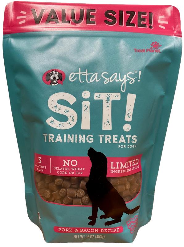 Etta Says! SiT! Friandises d'entraînement au porc et bacon pour chiens