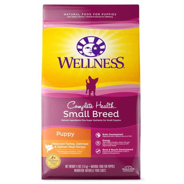 Wellness Complete Health Small Breed Puppy Turkey, Oatmeal & Salmon Dry Dog Food