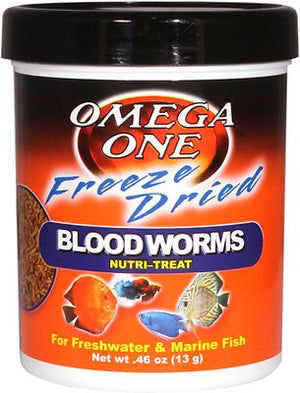 Omega One Freeze-Dried Blood Worms Freshwater & Marine Fish Treat