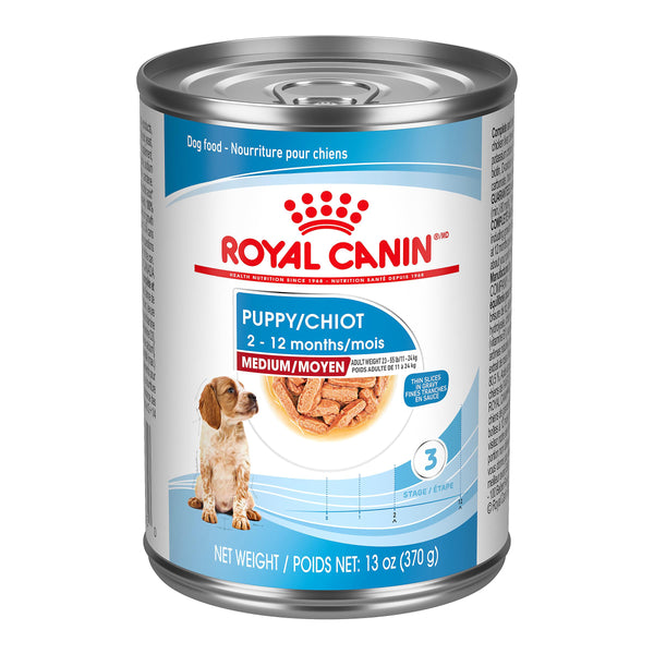 Royal Canin Canine Health Nutrition Medium Puppy Thin Slices in Gravy Wet Dog Food Can