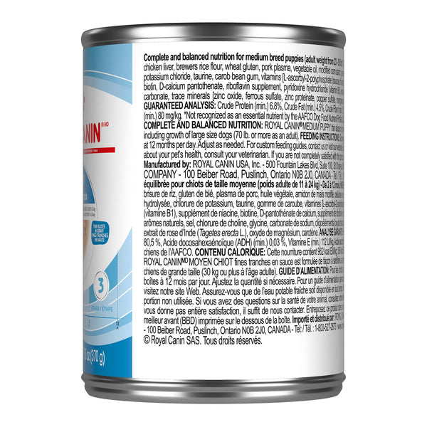 Royal Canin Canine Health Nutrition Medium Puppy Thin Slices in Gravy Wet Dog Food Can