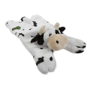 GoDog Barnyard Buddies Chew Guard Cow Flattie Dog Toy