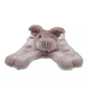 GoDog Barnyard Buddies Chew Guard Pig Flattie Dog Toy