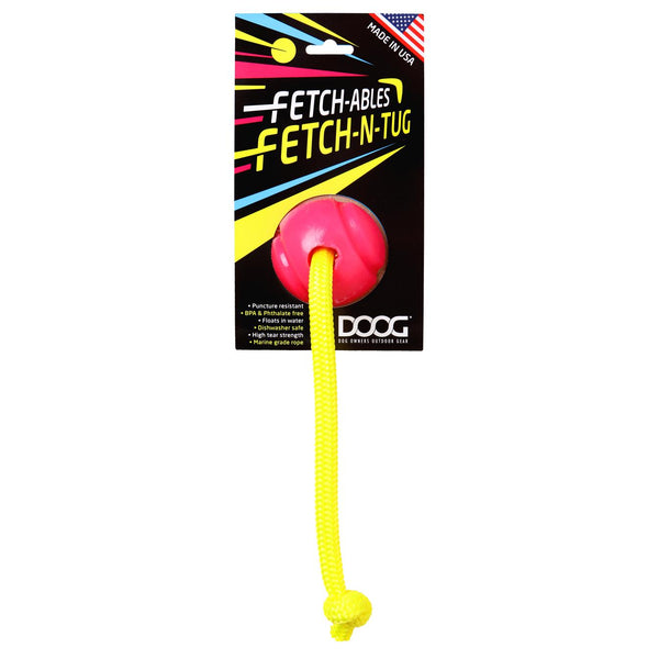 Doog Fetch-Ables Jouet balle & corde Fetch-N-Tug pour chien, Rose
