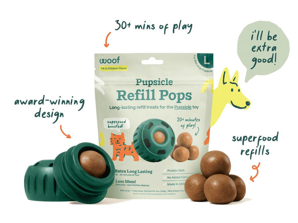 Woof Pupsicle Pops Beef Flavor Dog Treats, Large