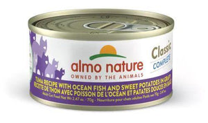Almo Nature Classic Complete Tuna Recipe with Ocean Fish & Sweet Potatoes in Gravy Wet Cat Food Can