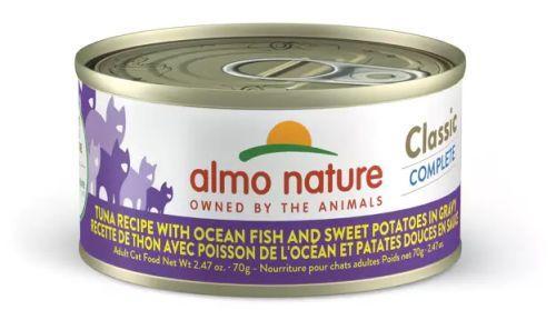 Almo Nature Classic Recette complète au thon avec poissons de mer et patates douces en sauce pour chats (boîte)