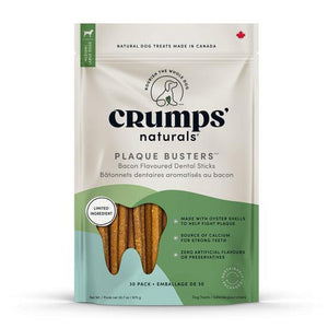 Crumps' Naturals Plaque Busters Bacon Dental Sticks Dog Treats