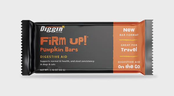 Diggin' Your Dog Firm Up! Pumpkin Bars Digestive Aid for Dogs and Cats, 2.1-oz